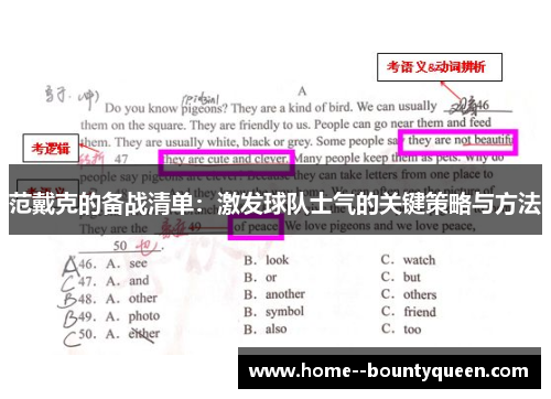 范戴克的备战清单:激发球队士气的关键策略与方法 范戴克的备战清单:激发球队士气的关键策略与方法